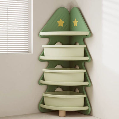 رفوف كتب من البولي إيثيلين عالي الكثافة بشكل شجرة عيد الميلاد الحديثة البسيطة 4 طبقات للمكتب المنزلي 
