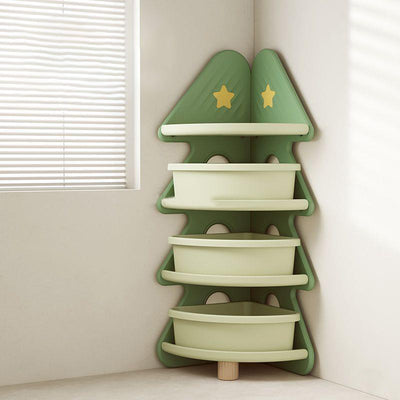 رفوف كتب من البولي إيثيلين عالي الكثافة بشكل شجرة عيد الميلاد الحديثة البسيطة 4 طبقات للمكتب المنزلي 
