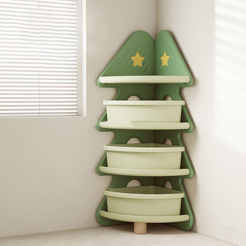 رفوف كتب من البولي إيثيلين عالي الكثافة بشكل شجرة عيد الميلاد الحديثة البسيطة 4 طبقات للمكتب المنزلي 