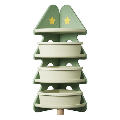 رفوف كتب من البولي إيثيلين عالي الكثافة بشكل شجرة عيد الميلاد الحديثة البسيطة 4 طبقات للمكتب المنزلي 