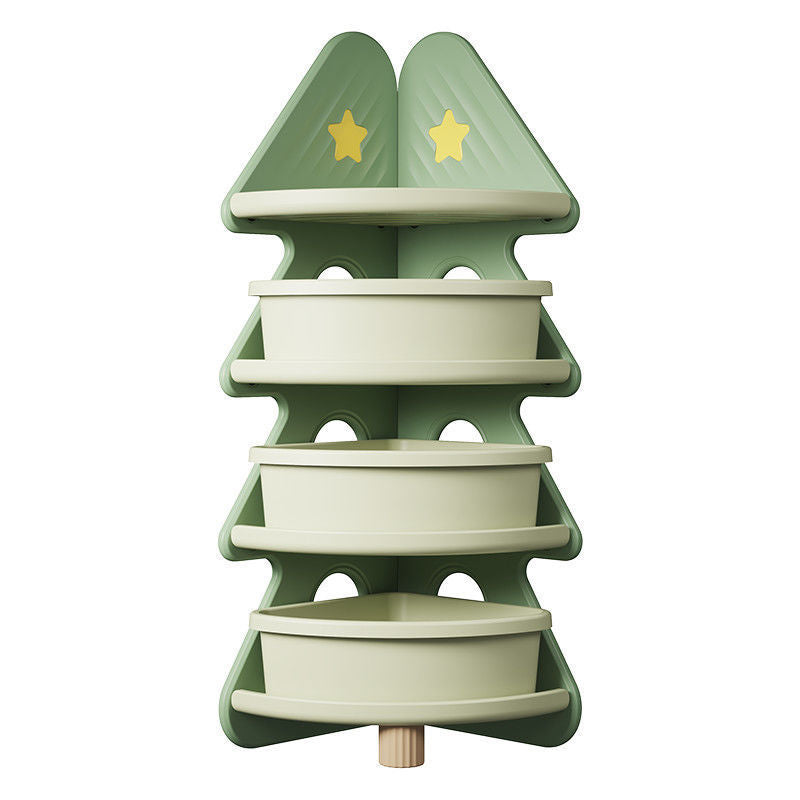 رفوف كتب من البولي إيثيلين عالي الكثافة بشكل شجرة عيد الميلاد الحديثة البسيطة 4 طبقات للمكتب المنزلي 