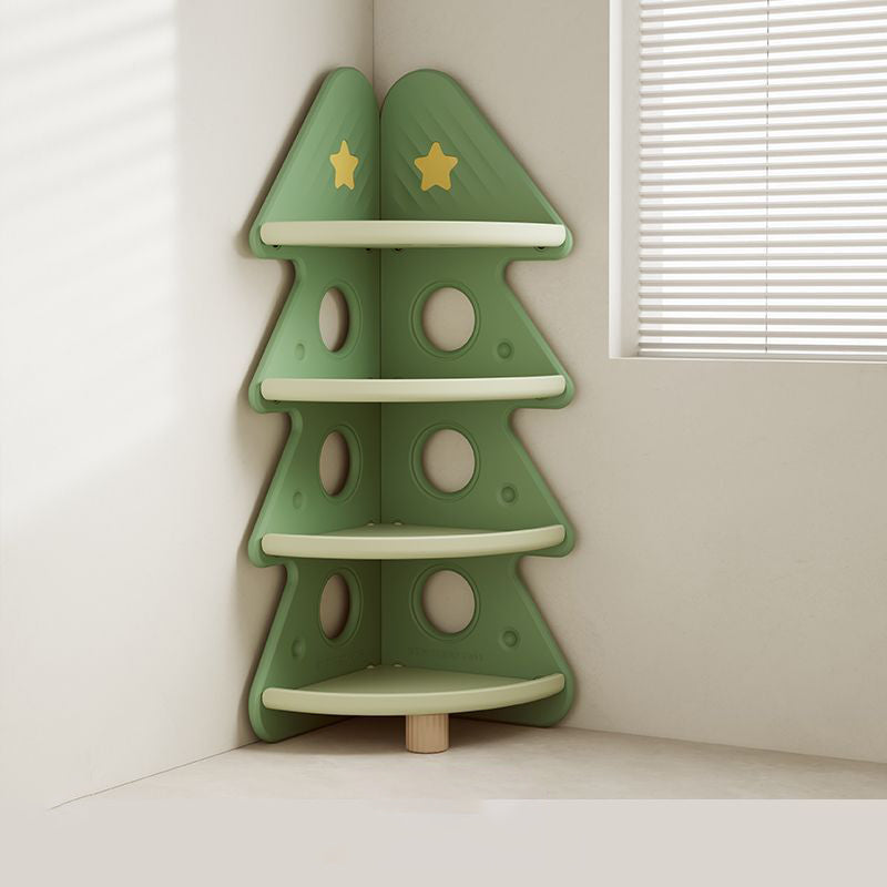 رفوف كتب من البولي إيثيلين عالي الكثافة بشكل شجرة عيد الميلاد الحديثة البسيطة 4 طبقات للمكتب المنزلي 