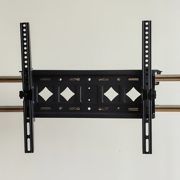 Traditional Vintage Rectangular Stainless Steel Rubberwood Iron TV Stand 4-Leg Movable For Living Room