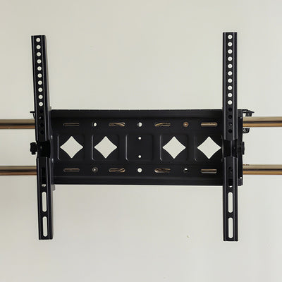 Traditional Vintage Rectangular Stainless Steel Solid Wood Iron TV Stand 4-Leg Movable For Living Room