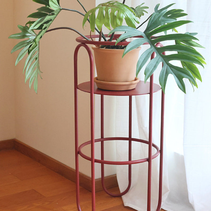 Traditional Vintage Column Iron Openwork End Table 3-Leg For Living Room