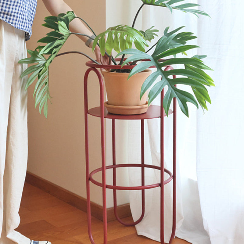 Traditional Vintage Column Iron Openwork End Table 3-Leg For Living Room