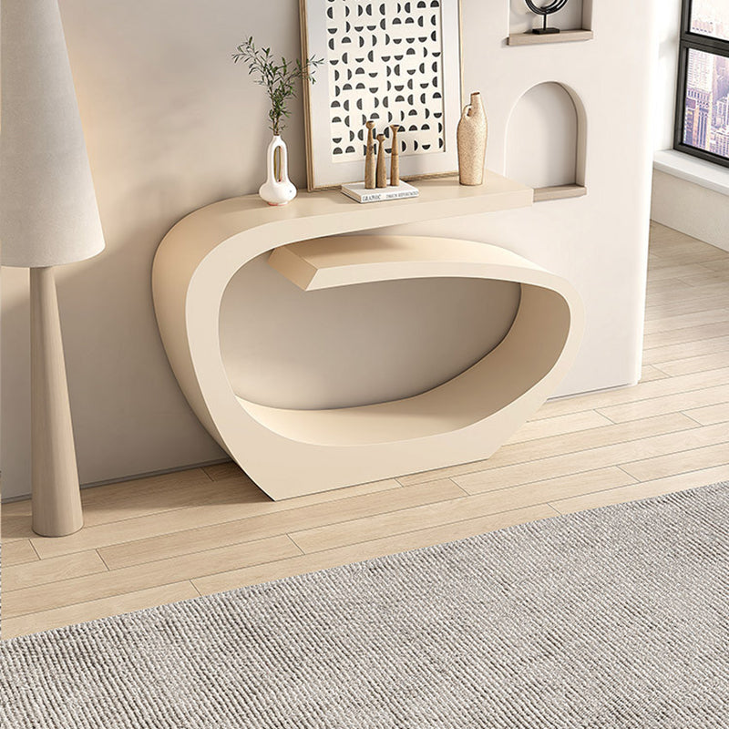 Modern Minimalist Curved Carbon Steel End Table With Rounded Corners For Living Room