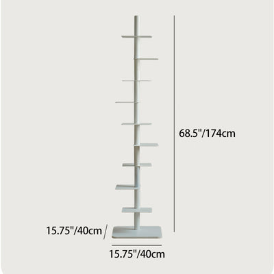 Modern Minimalist Column Iron Bookshelves Rotatable Design For Home Office