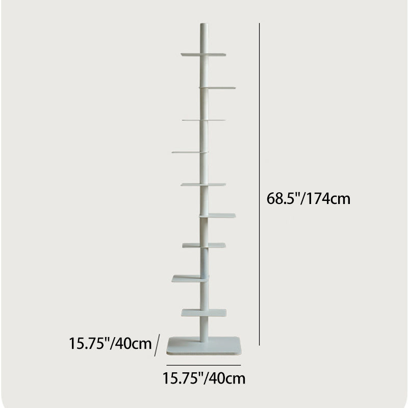 Modern Minimalist Column Iron Bookshelves Rotatable Design For Home Office