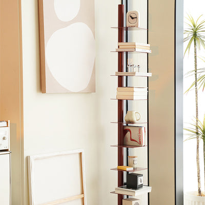 Modern Minimalist Column Iron Bookshelves Rotatable Design For Home Office