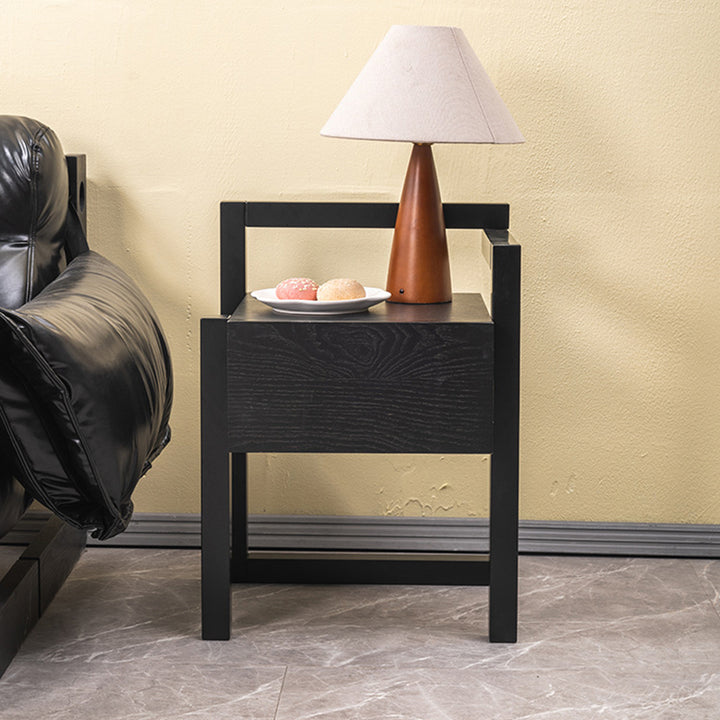 Table de chevet rectangulaire minimaliste moderne en bois massif, 3 pieds, 1 tiroir, pour chambre à coucher 