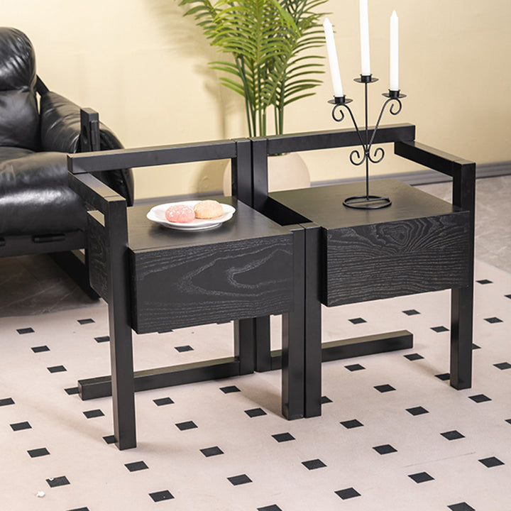 Table de chevet rectangulaire minimaliste moderne en bois massif, 3 pieds, 1 tiroir, pour chambre à coucher 