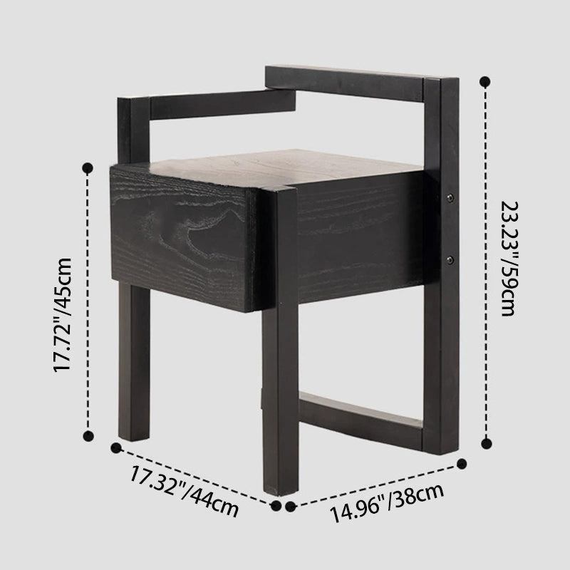Table de chevet rectangulaire minimaliste moderne en bois massif, 3 pieds, 1 tiroir, pour chambre à coucher 