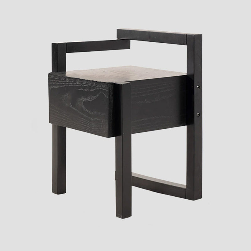 Table de chevet rectangulaire minimaliste moderne en bois massif, 3 pieds, 1 tiroir, pour chambre à coucher 
