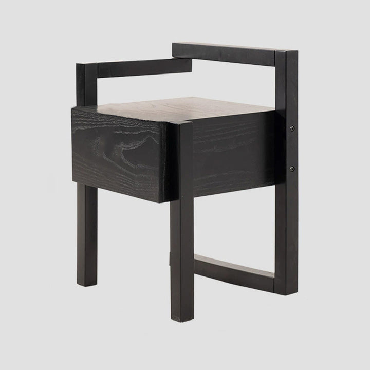 Table de chevet rectangulaire minimaliste moderne en bois massif, 3 pieds, 1 tiroir, pour chambre à coucher 