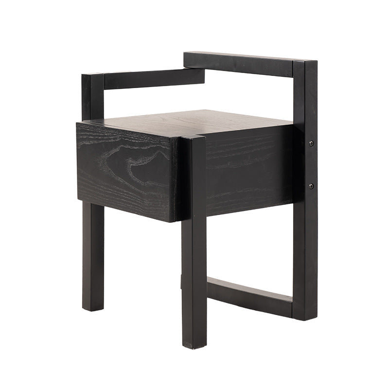 Table de chevet rectangulaire minimaliste moderne en bois massif, 3 pieds, 1 tiroir, pour chambre à coucher 