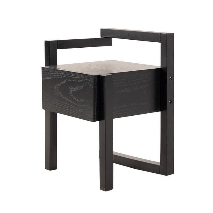 Table de chevet rectangulaire minimaliste moderne en bois massif, 3 pieds, 1 tiroir, pour chambre à coucher 