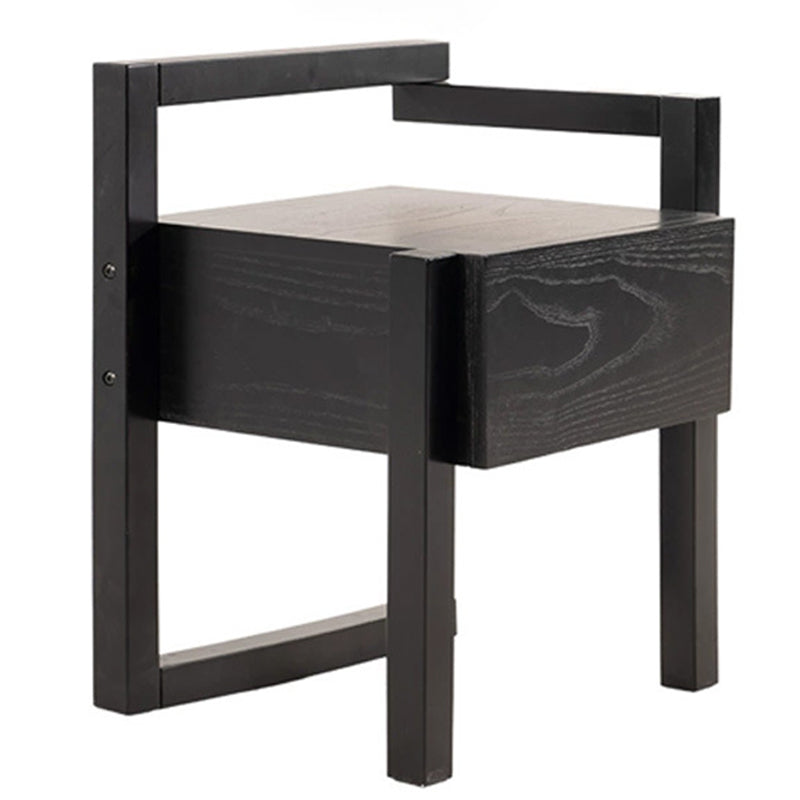 Table de chevet rectangulaire minimaliste moderne en bois massif, 3 pieds, 1 tiroir, pour chambre à coucher 
