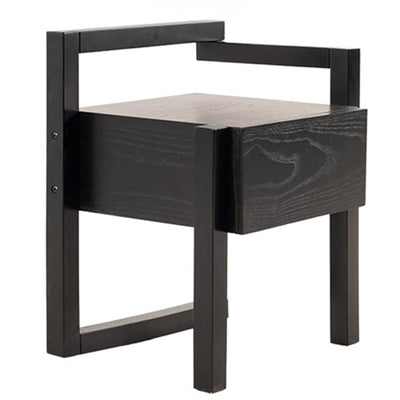 Modern Minimalist Rectangular Solid Wood Nightstand 3-Leg 1-Drawer For Bedroom