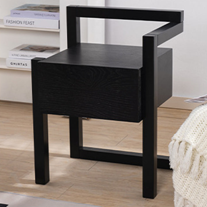 Table de chevet rectangulaire minimaliste moderne en bois massif, 3 pieds, 1 tiroir, pour chambre à coucher 