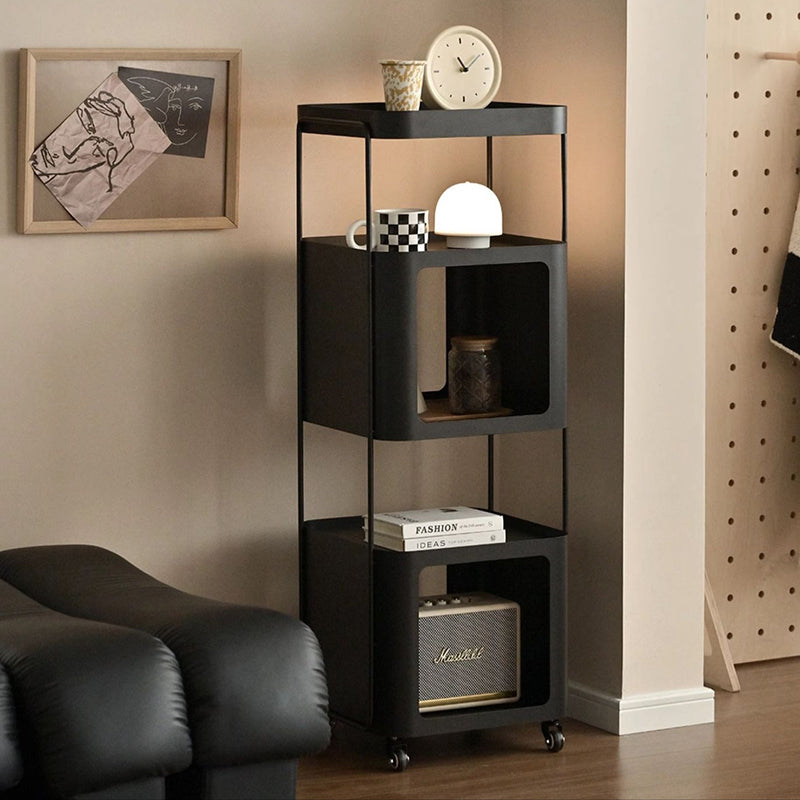 Modern Minimalist Cube Cold-Rolled Steel Bookshelves 5-Tier Movable For Home Office