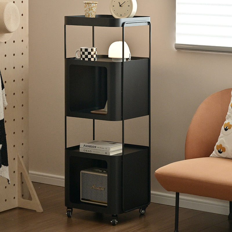 Modern Minimalist Cube Cold-Rolled Steel Bookshelves 5-Tier Movable For Home Office