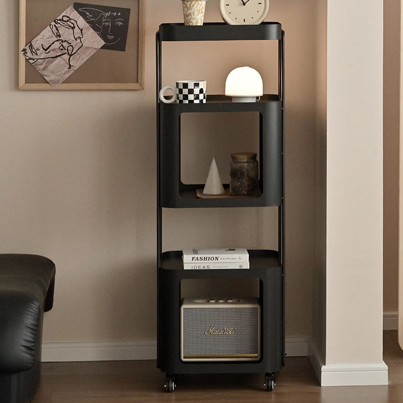 Modern Minimalist Cube Cold-Rolled Steel Bookshelves 5-Tier Movable For Home Office