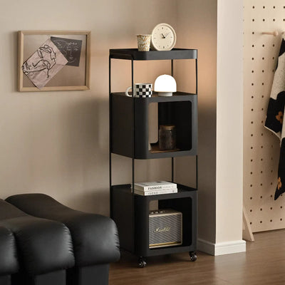 Modern Minimalist Cube Cold-Rolled Steel Bookshelves 5-Tier Movable For Home Office