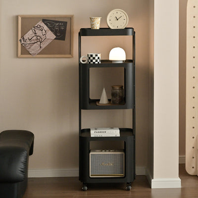 Modern Minimalist Cube Cold-Rolled Steel Bookshelves 5-Tier Movable For Home Office