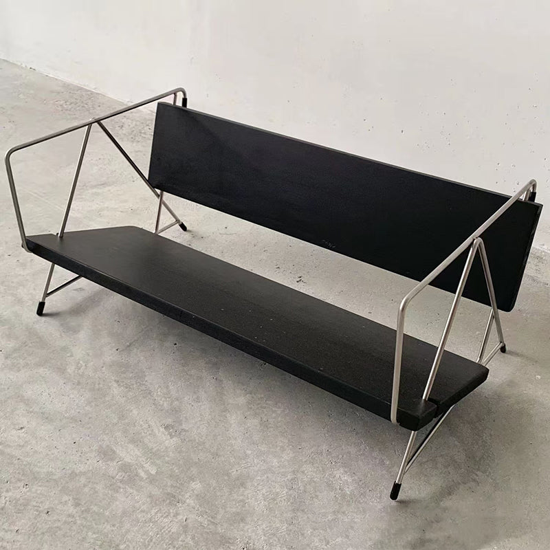 Modern Minimalist Rectangular Solid Wood Iron Bookshelves 4-Leg For Home Office