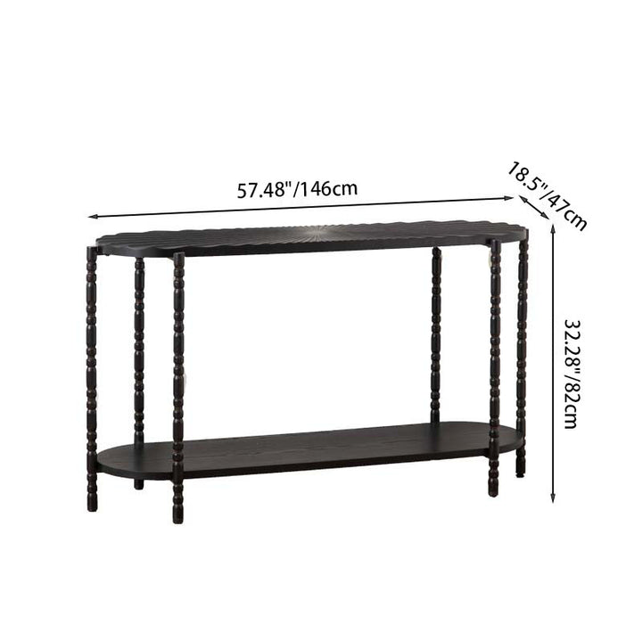 Traditional Vintage Oval Round Iron Medium Density Fiberboard End Table 1/2-Tier 3/5-Leg For Living Room