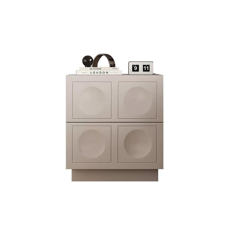 Modern Minimalist Cube Medium Density Fiberboard Nightstand 2-Drawer For Bedroom