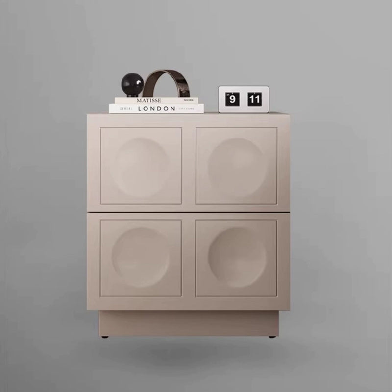 Modern Minimalist Cube Medium Density Fiberboard Nightstand 2-Drawer For Bedroom