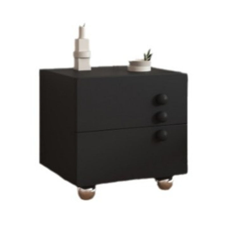 Modern Minimalist Rectangular Medium Density Fiberboard Nightstand 2-Drawer For Bedroom