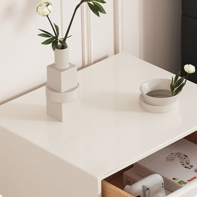 Modern Minimalist Rectangular Medium Density Fiberboard Nightstand 2-Drawer For Bedroom