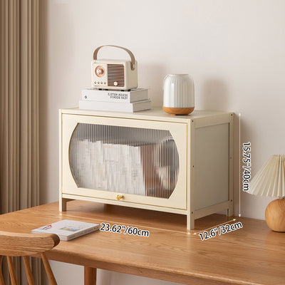 Modern Minimalist Rectangular Bamboo Bookshelves 4-Leg 1/2-Cabinet For Home Office
