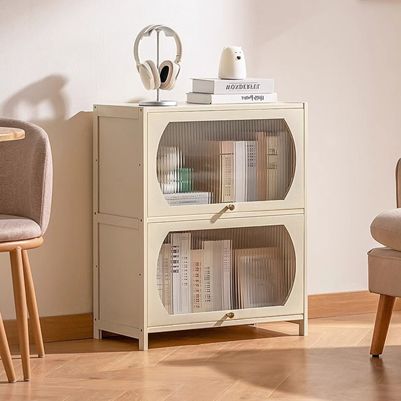 Modern Minimalist Rectangular Bamboo Bookshelves 4-Leg 1/2-Cabinet For Home Office