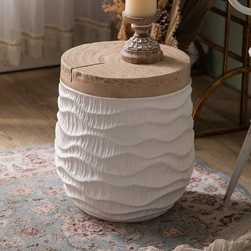 Modern Minimalist Round Magnesium Oxide End Table For Living Room