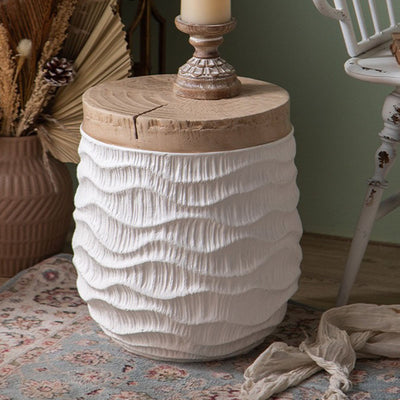 Modern Minimalist Round Magnesium Oxide End Table For Living Room