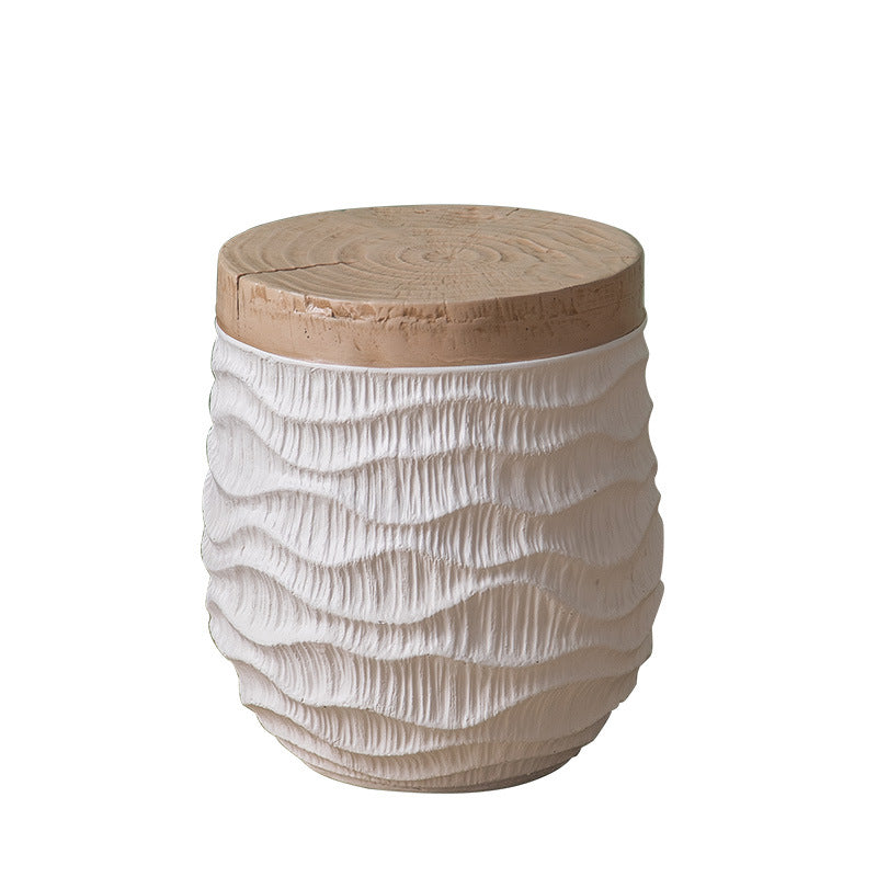 Modern Minimalist Round Magnesium Oxide End Table For Living Room