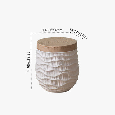 Modern Minimalist Round Magnesium Oxide End Table For Living Room