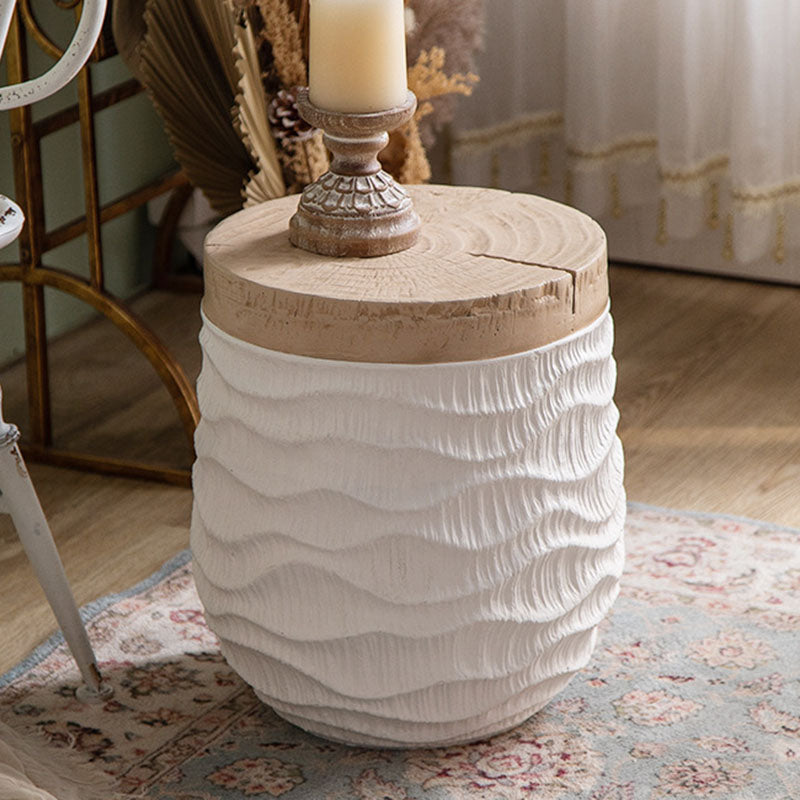 Modern Minimalist Round Magnesium Oxide End Table For Living Room