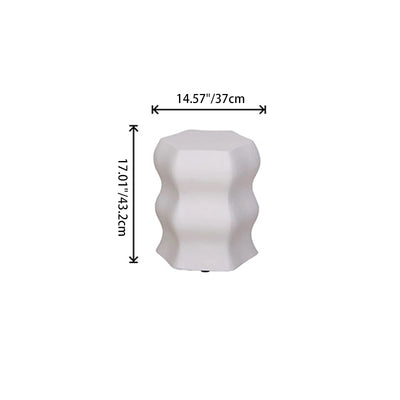 Modern Minimalist Wavy Cube Magnesium Oxide End Table For Living Room
