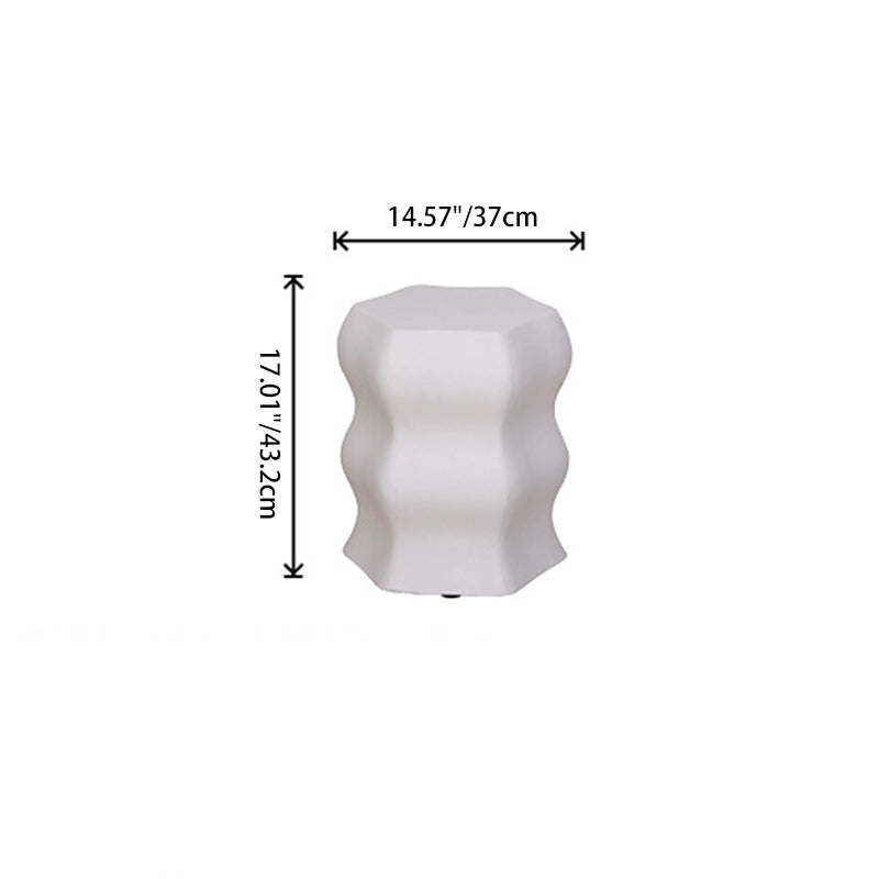 Modern Minimalist Wavy Cube Magnesium Oxide End Table For Living Room