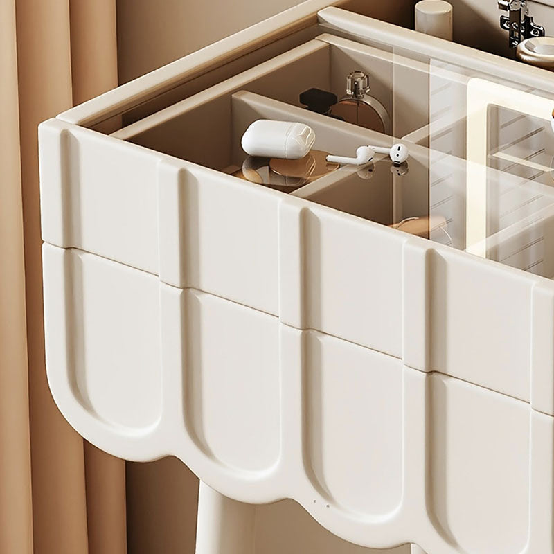 Modern Minimalist Rectangular High-Density Eco-Friendly Board Makeup Vanity 4-Leg 2-Drawer For Bedroom