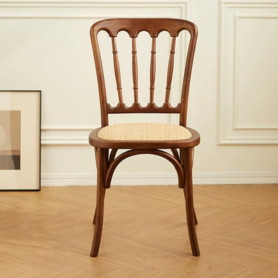 Modern Minimalist Oval Seat Solid Wood Resin Rattan Sponge Dining Chair Backrest For Dining Room