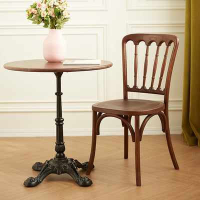 Modern Minimalist Oval Seat Solid Wood Resin Rattan Sponge Dining Chair Backrest For Dining Room