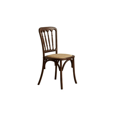 Modern Minimalist Oval Seat Solid Wood Resin Rattan Sponge Dining Chair Backrest For Dining Room