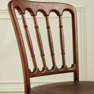 Modern Minimalist Oval Seat Solid Wood Resin Rattan Sponge Dining Chair Backrest For Dining Room