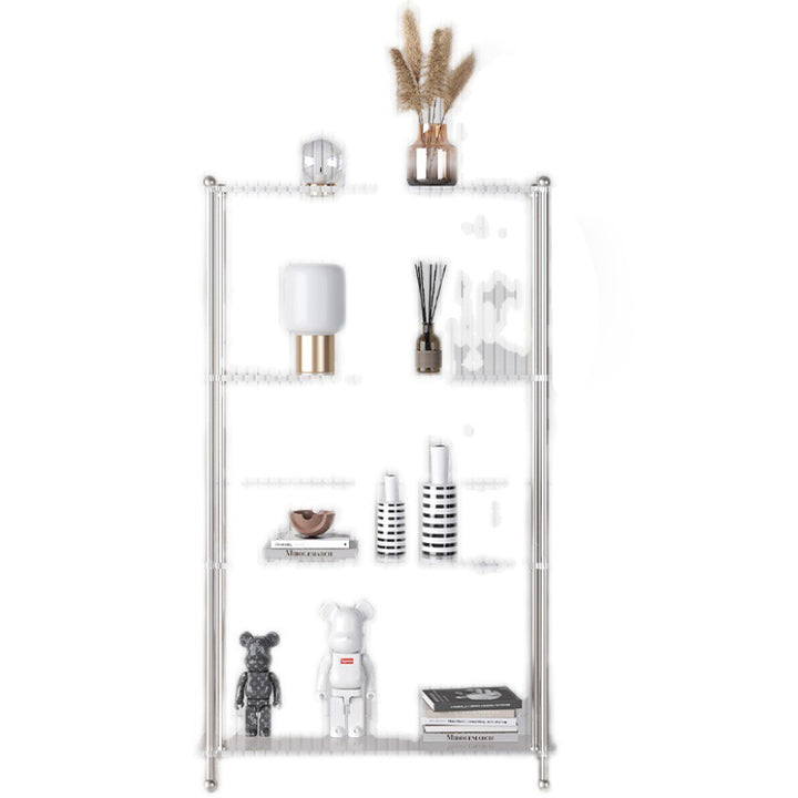 Modern Minimalist Rectangular Polystyrene Carbon Steel End Table 3/4-Tier 4-Leg For Living Room